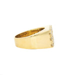 Mens Bold 12 Stone Gold Pinky Ring 19023