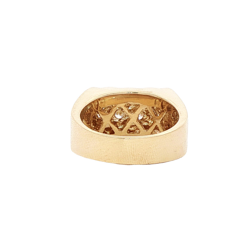 Mens Bold 12 Stone Gold Pinky Ring 19023