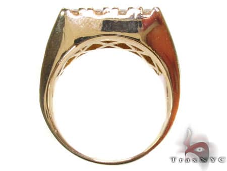 Mens Bold 12 Stone Gold Pinky Ring 19023 - Image 6