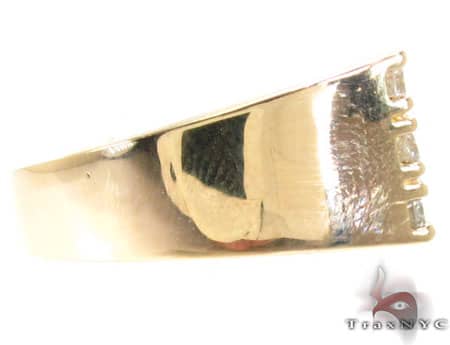 Mens Bold 12 Stone Gold Pinky Ring 19023 - Image 5