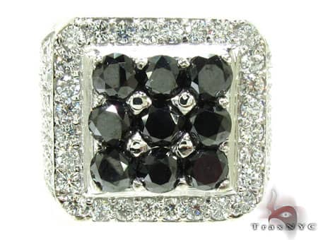 10K White Gold Black and White 5.9 Ctw Diamond Premiere Ring, view 2