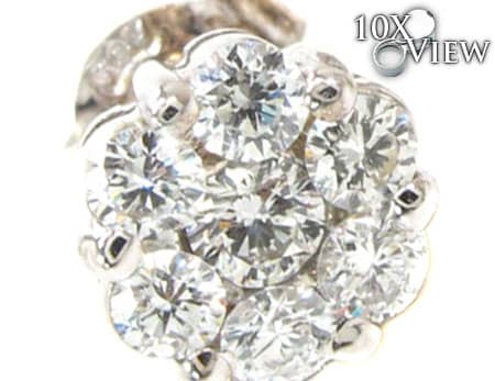 VS2 Round Cut Stud Earring 19030 - Image 3