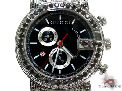 Fully Iced Black Diamond Gucci 101G Chrono YA101309 19208 - Image 1