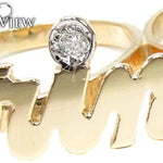 14K Yellow Gold & Diamond Princess Script Ring 19308 - Image 3