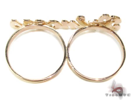 14K Yellow Gold & Diamond Princess Script Ring 19308 - Image 6