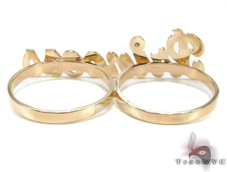 14K Yellow Gold & Diamond Princess Script Ring 19308 - Image 7