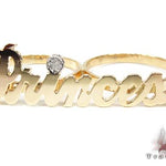 14K Yellow Gold & Diamond Princess Script Ring 19308 - Image 2