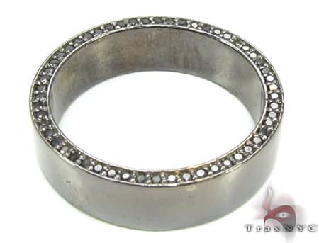 10K Black Gold Back Diamond Eternity Prong Ring, photo 5 of 6