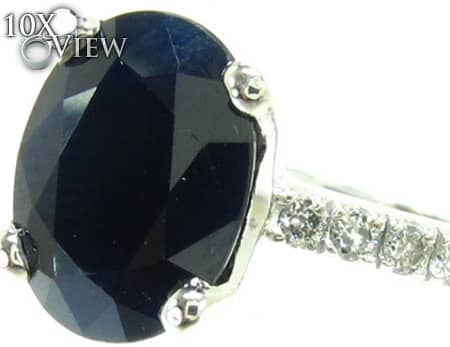 Ladies Black Sapphire Ring 19684 - Image 4