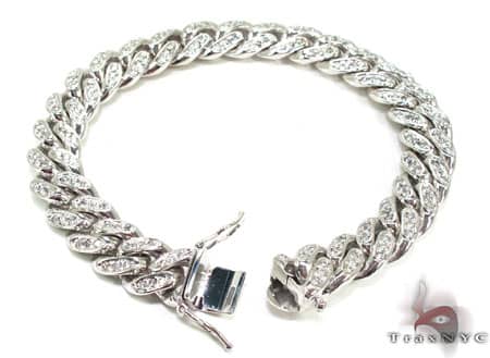 10K Gold Diamond Miami Link Bracelet, photo 8 of 10