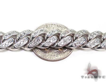 Diamond Miami Link Chain and Bracelet Set 19691 - Image 3