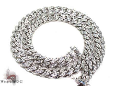 Diamond Miami Link Chain and Bracelet Set 19691 - Image 5