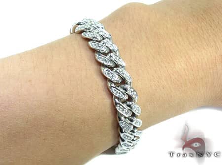 Diamond Miami Link Chain and Bracelet Set 19691 - Image 9