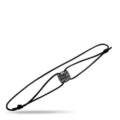 Georg Jensen Fusion 18K White Gold and Black Diamond Pendant Cord Bracelet 3517570