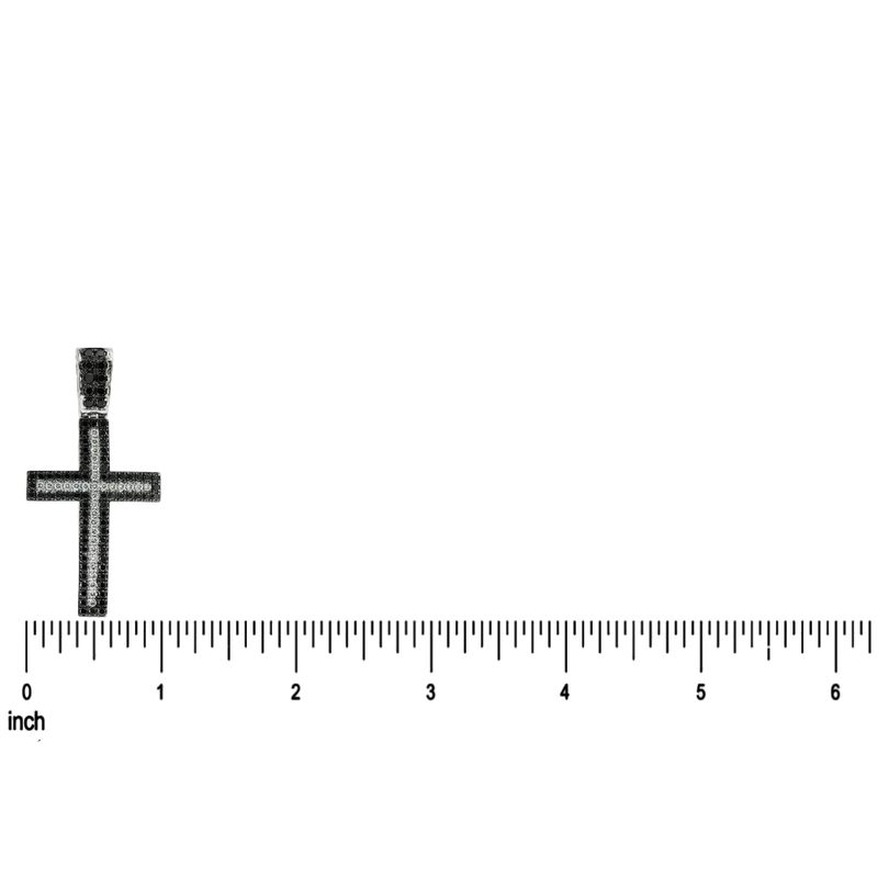 Black and White Diamond Cross Crucifix 26331