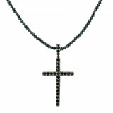 14K Gold TraxNYC Black Diamond Cross Set 70909