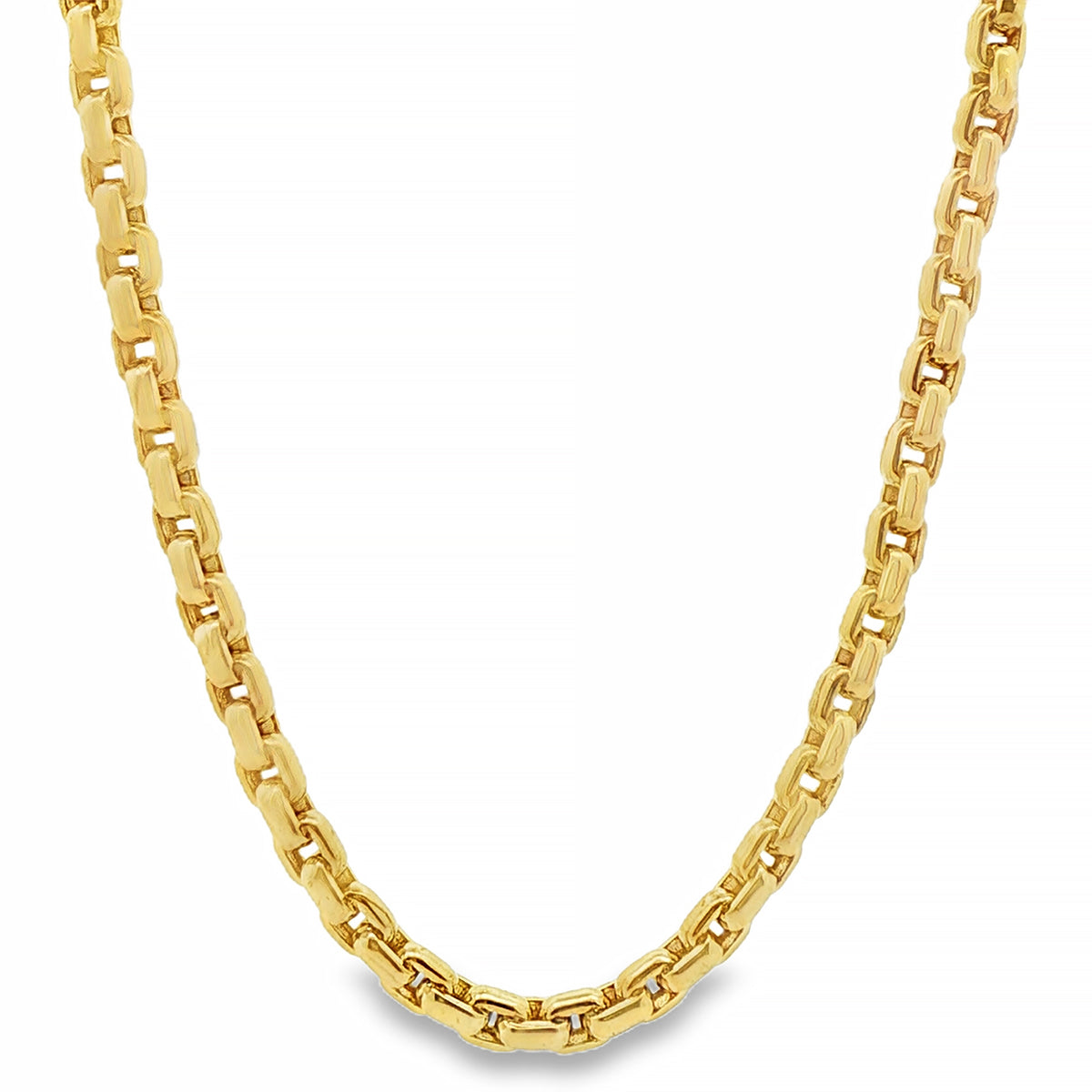 14K Gold Round Box Chain 5.5mm, 25.5 In | TraxNYC