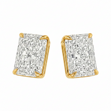 4 Ctw Radiant-Cut Diamond Studs (Lab) in 14K gold