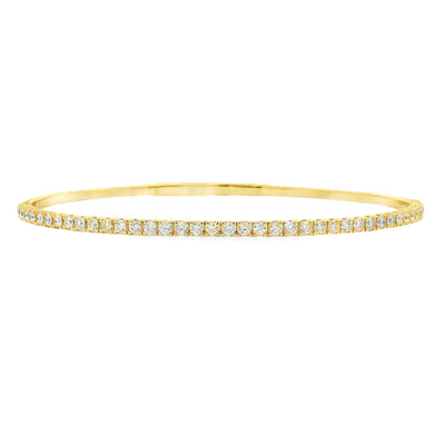 14K Gold Flexible Diamond Bangle Bracelet