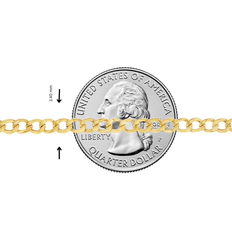 21K Gold Curb Chain 3.4mm 71482