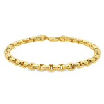 14K Yellow Gold Solid Round Box Link Bracelet 10 Inches 6.4mm 70898