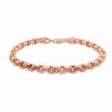 14K Rose Gold Solid Round Box Link Bracelet 8.25 Inches 5.5mm 70900