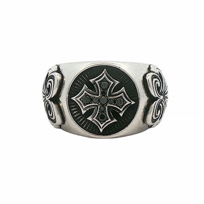 .925 Silver Antique Cross Ring 70895