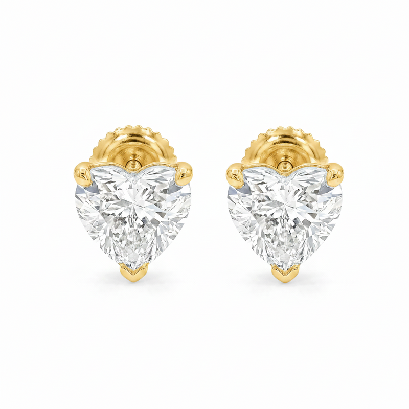 Heart Shape Diamond Stud Earrings 2 Ct 71321