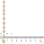 Yellow gold tennis bracelet featuring multi-shape sparkling diamonds in assorted cuts.