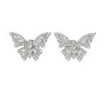 18K Gold Baguette Diamond Butterfly Earrings 68513
