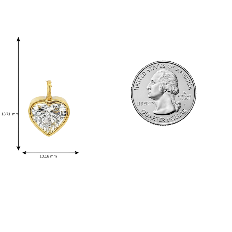 14K Gold Heart Lab-Grown Diamond Bezel Pendant, photo 7 of 9