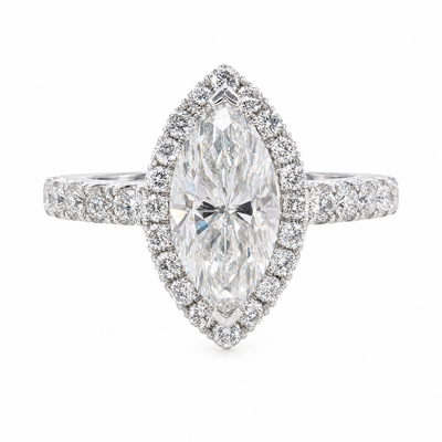 Marquise Halo Diamond Engagement Ring 43566