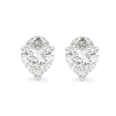 Heart Shape Diamond Stud Earrings 71321