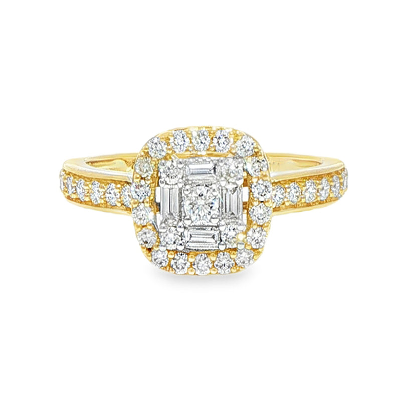 Baguette Diamond Engagement Ring in 14K gold