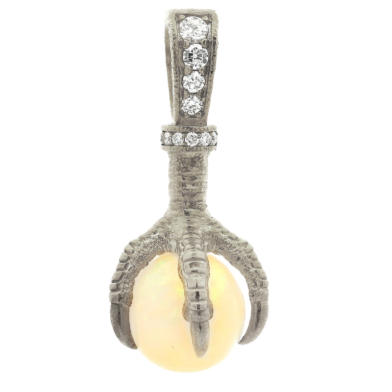 Silver Eagle Claw Opal Pendant