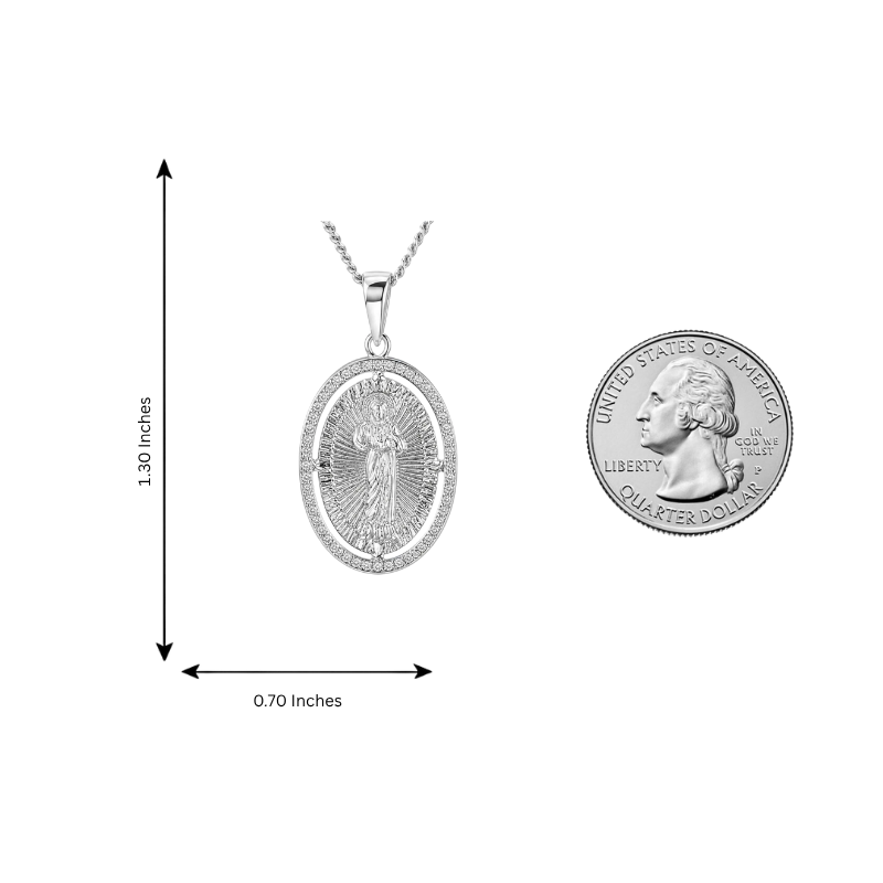 LIMITED Prong Diamond Jesus Pendant & Moon cut chain  71403