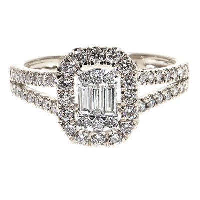 Baguette Diamond Engagement Ring 68761