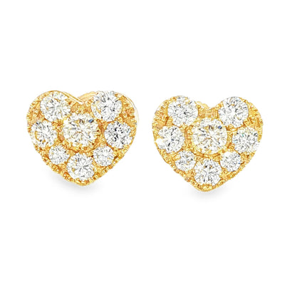 Heart Shape Cluster Diamond Stud Earrings  71115