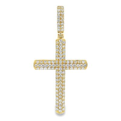 14K Gold Diamond Cross Pendant 65952