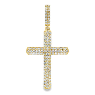 14K Gold Diamond Cross Pendant