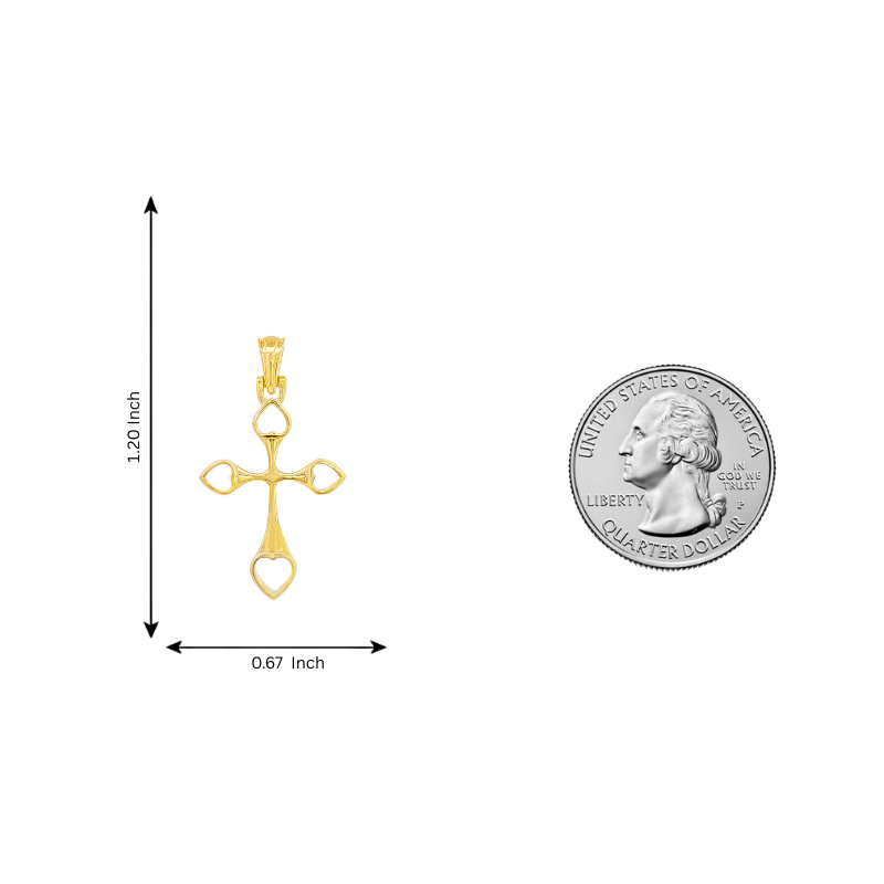 Open Heart Cross Pendant 71108
