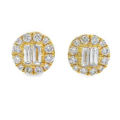 18K Gold Diamond Earrings 67020
