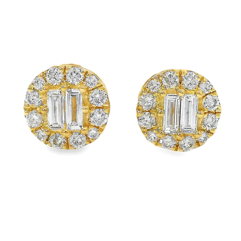 18K Gold Diamond Earrings 67020