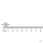 Round white gold diamond stud earrings with halo design and brilliant cut stones.