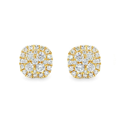 Cushion Cluster Diamond Earrings 71155