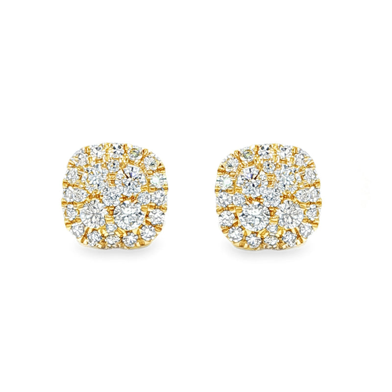 Cushion Cluster Diamond Earrings 71155