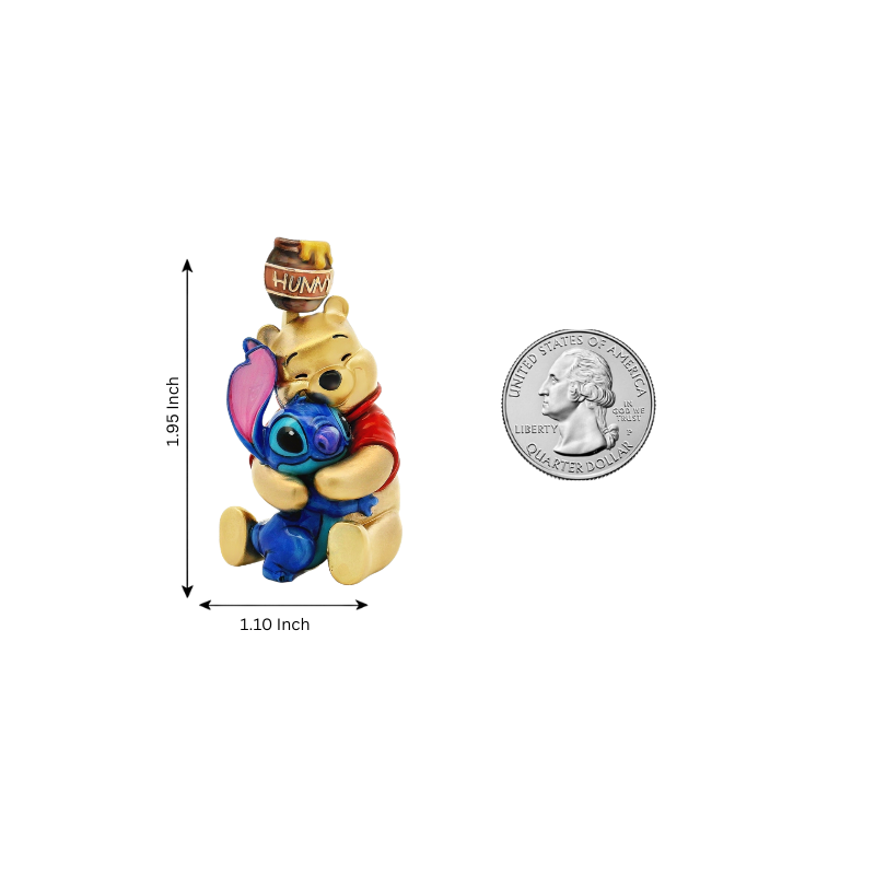 Custom Winnie the Pooh And Stitch Pendant With Enamel 70995