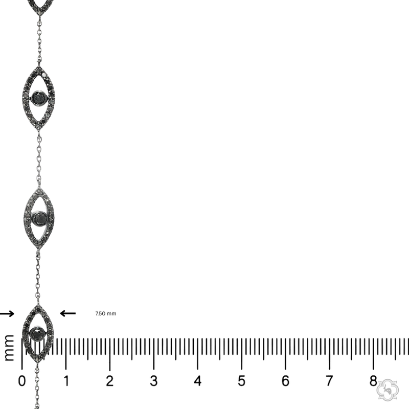 Evil Eye Bracelet With Natural Black Diamonds 71065