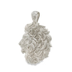 Intricately detailed silver lion head pendant with flowing mane, elegant and masculine design.