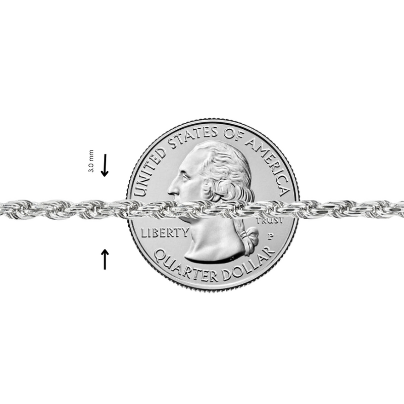 .925 Silver Rope Bracelet 3mm 71462
